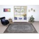 Vintage Handmade Turkish Wool Area Rug. Gray Overdyed Carpet for Living Room, Bedroom and Office