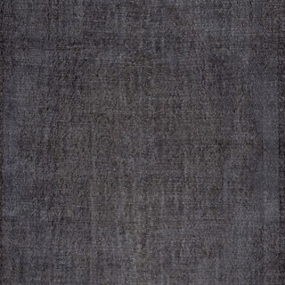 Gray Overdyed Vintage Turkish Wool Rug. Hand-Woven and Hand-Knotted Area Carpet for Modern Home