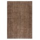 Vintage Handmade Turkish Wool Area Rug Overdyed in Brown for Modern Interiors