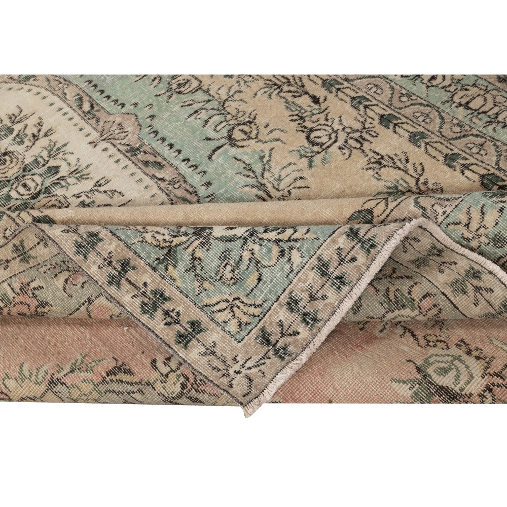 One-of-a-kind Vintage Wool Area Rug. Handmade Turkish Carpet for Country Style Decoration One-of-a-kind Vintage Wool Area Rug. Handmade Turkish Carpet for Country Style Decoration