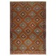 Vintage Handwoven Diamond Design Jijim Kilim. Flat-Weave Turkish Jajim Rug. 100% Wool Vintage Handwoven Diamond Design Jijim Kilim. Flat-Weave Turkish Jajim Rug. 100% Wool