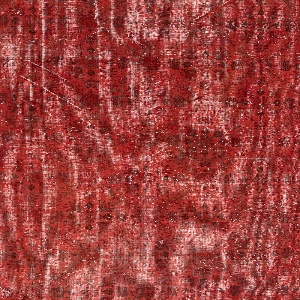 Handmade Turkish Wool Rug. Vintage Red Overdyed Area Rug for Living Room Handmade Turkish Wool Rug. Vintage Red Overdyed Area Rug for Living Room
