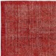 Handmade Turkish Wool Rug. Vintage Red Overdyed Area Rug for Living Room Handmade Turkish Wool Rug. Vintage Red Overdyed Area Rug for Living Room