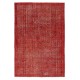 Handmade Turkish Wool Rug. Vintage Red Overdyed Area Rug for Living Room Handmade Turkish Wool Rug. Vintage Red Overdyed Area Rug for Living Room
