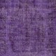 Vintage Handmade Turkish Wool Area Rug Overdyed in Purple for Modern Interiors Vintage Handmade Turkish Wool Area Rug Overdyed in Purple for Modern Interiors