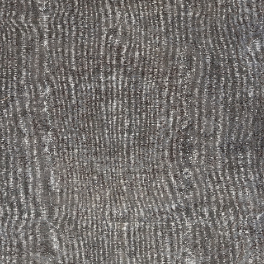 Hand-Knotted Vintage Gray Wool Rug. Turkish Overdyed Area Rug for Modern and Classic Homes