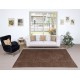 Hand-knotted Vintage Turkish Wool Area Rug Overdyed in Brown color for Modern Interiors