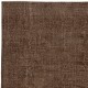 Hand-knotted Vintage Turkish Wool Area Rug Overdyed in Brown color for Modern Interiors
