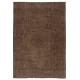 Hand-knotted Vintage Turkish Wool Area Rug Overdyed in Brown color for Modern Interiors