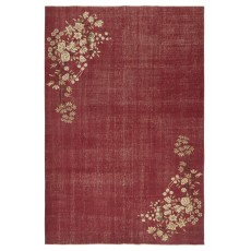 Vintage Hand-Knotted Chinese Art Deco Design Red Area Rug