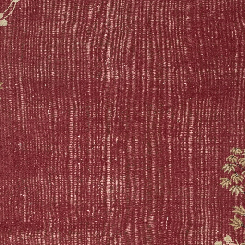 Vintage Hand-Knotted Chinese Art Deco Design Red Area Rug Vintage Hand-Knotted Chinese Art Deco Design Red Area Rug