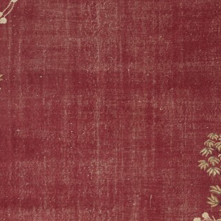 Vintage Hand-Knotted Chinese Art Deco Design Red Area Rug
