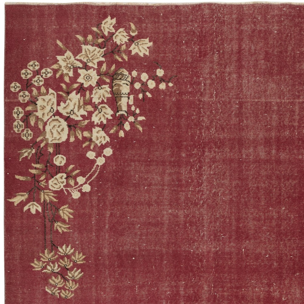 Vintage Hand-Knotted Chinese Art Deco Design Red Area Rug Vintage Hand-Knotted Chinese Art Deco Design Red Area Rug