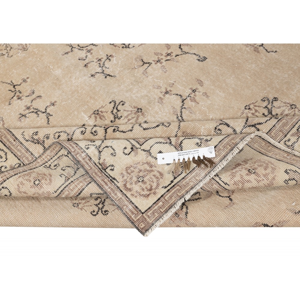 Vintage Turkish Beige Area Rug. Hand-Knotted Wool Carpet with Chinese Art Deco Vintage Turkish Beige Area Rug. Hand-Knotted Wool Carpet with Chinese Art Deco