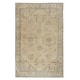 Vintage Turkish Beige Area Rug. Hand-Knotted Wool Carpet with Chinese Art Deco Vintage Turkish Beige Area Rug. Hand-Knotted Wool Carpet with Chinese Art Deco