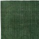 Handmade Turkish Wool Area Rug. Vintage Overdyed Green Rug for Modern Home Handmade Turkish Wool Area Rug. Vintage Overdyed Green Rug for Modern Home
