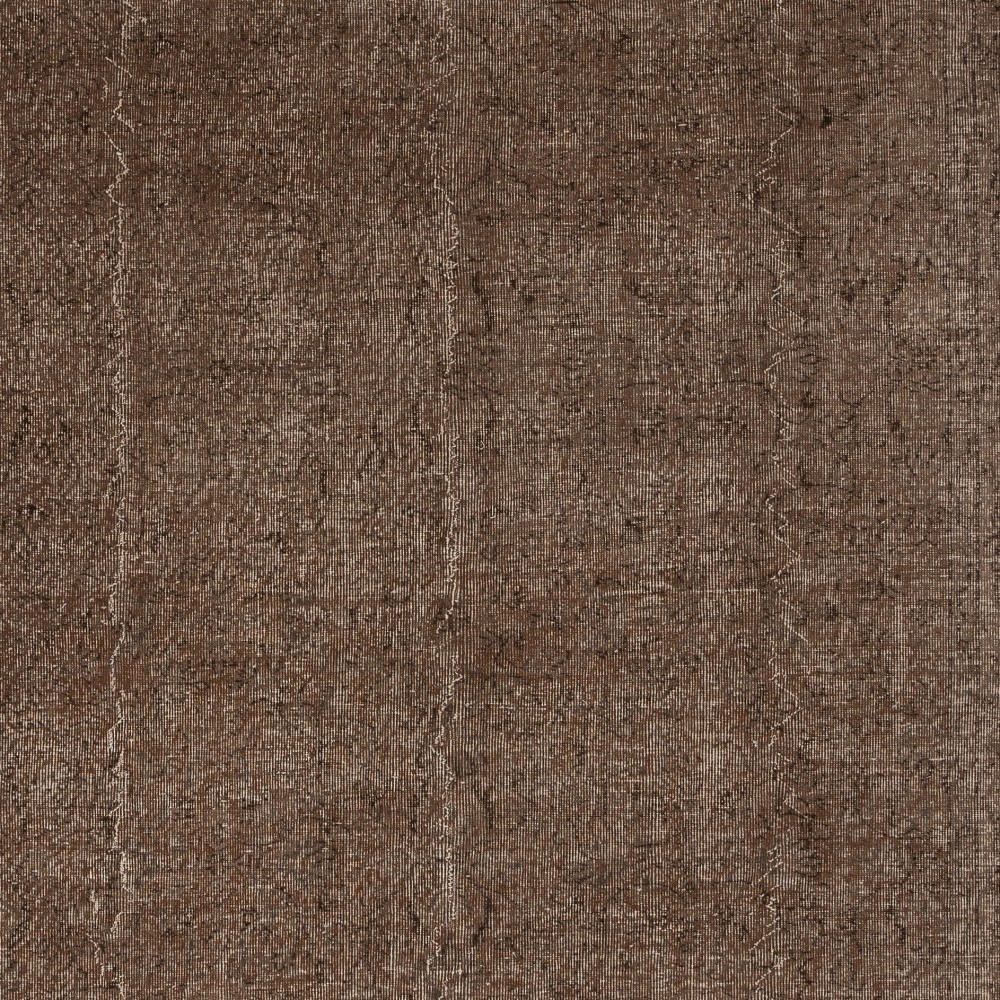 Hand-knotted Vintage Turkish Wool Area Rug Overdyed in Brown for Modern Interiors