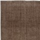 Hand-knotted Vintage Turkish Wool Area Rug Overdyed in Brown for Modern Interiors