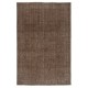 Hand-knotted Vintage Turkish Wool Area Rug Overdyed in Brown for Modern Interiors