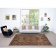 Handmade Turkish Wool Area Rug. Vintage Overdyed Brown Rug for Modern Home