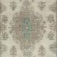Vintage Floral Wool Rug | Beige Turkish Carpet for Country Style Decoration Vintage Floral Wool Rug | Beige Turkish Carpet for Country Style Decoration
