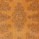 Modern Orange Turkish Rug for Bedroom. Vintage Handmade Wool Area Rug for Living Room