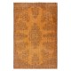 Modern Orange Turkish Rug for Bedroom. Vintage Handmade Wool Area Rug for Living Room