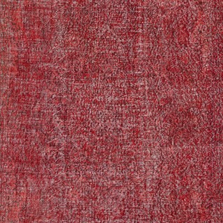 Vintage Handmade Turkish Wool Area Rug Overdyed in Red for Modern Home and Office