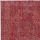 Vintage Handmade Turkish Wool Area Rug Overdyed in Red for Modern Home and Office Vintage Handmade Turkish Wool Area Rug Overdyed in Red for Modern Home and Office