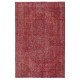 Vintage Handmade Turkish Wool Area Rug Overdyed in Red for Modern Home and Office Vintage Handmade Turkish Wool Area Rug Overdyed in Red for Modern Home and Office