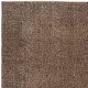 Vintage Handmade Wool Rug. Brown Turkish Area Rug for Modern Home and office
