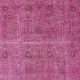 Vintage Handmade Turkish Wool Area Rug Redyed in Pink for Modern Interiors