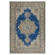 Vintage Handmade Turkish Wool Area Rug. Traditional Hand-Knotted Carpet with Medallion Design