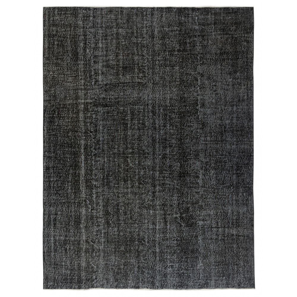 Black Overdyed Handmade Wool Rug. Vintage Turkish Area Rug for Living Room Black Overdyed Handmade Wool Rug. Vintage Turkish Area Rug for Living Room