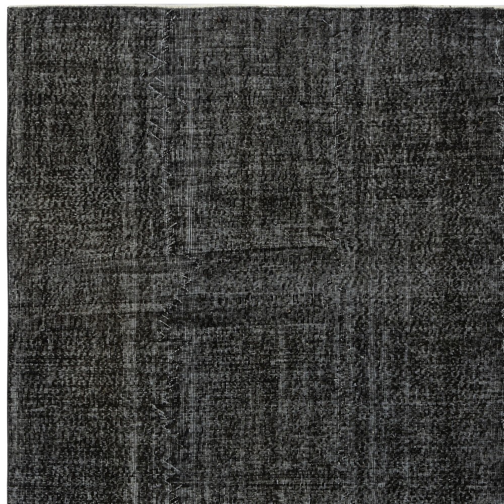Black Overdyed Handmade Wool Rug. Vintage Turkish Area Rug for Living Room Black Overdyed Handmade Wool Rug. Vintage Turkish Area Rug for Living Room