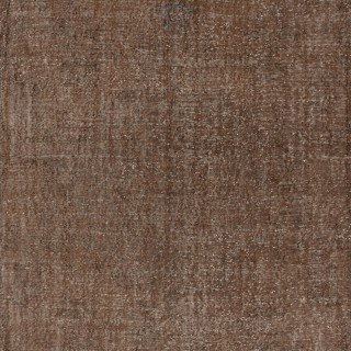 Vintage Handmade Turkish Wool Area Rug Redyed in Brown color for Modern Interiors
