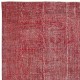 Vintage Handmade Turkish Wool Area Rug Redyed in Red for Modern Interiors Vintage Handmade Turkish Wool Area Rug Redyed in Red for Modern Interiors