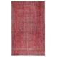 Vintage Handmade Turkish Wool Area Rug Redyed in Red for Modern Interiors Vintage Handmade Turkish Wool Area Rug Redyed in Red for Modern Interiors