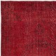 Vintage Wool Area Rug Overdyed in Red for Contemporary Interiors. Hand-knotted in Turkey Vintage Wool Area Rug Overdyed in Red for Contemporary Interiors. Hand-knotted in Turkey