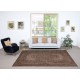 Contemporary Handmade Turkish Wool Area Rug. Vintage Brown Redyed Carpet for Living Room