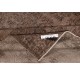 Contemporary Handmade Turkish Wool Area Rug. Vintage Brown Redyed Carpet for Living Room