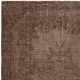 Contemporary Handmade Turkish Wool Area Rug. Vintage Brown Redyed Carpet for Living Room