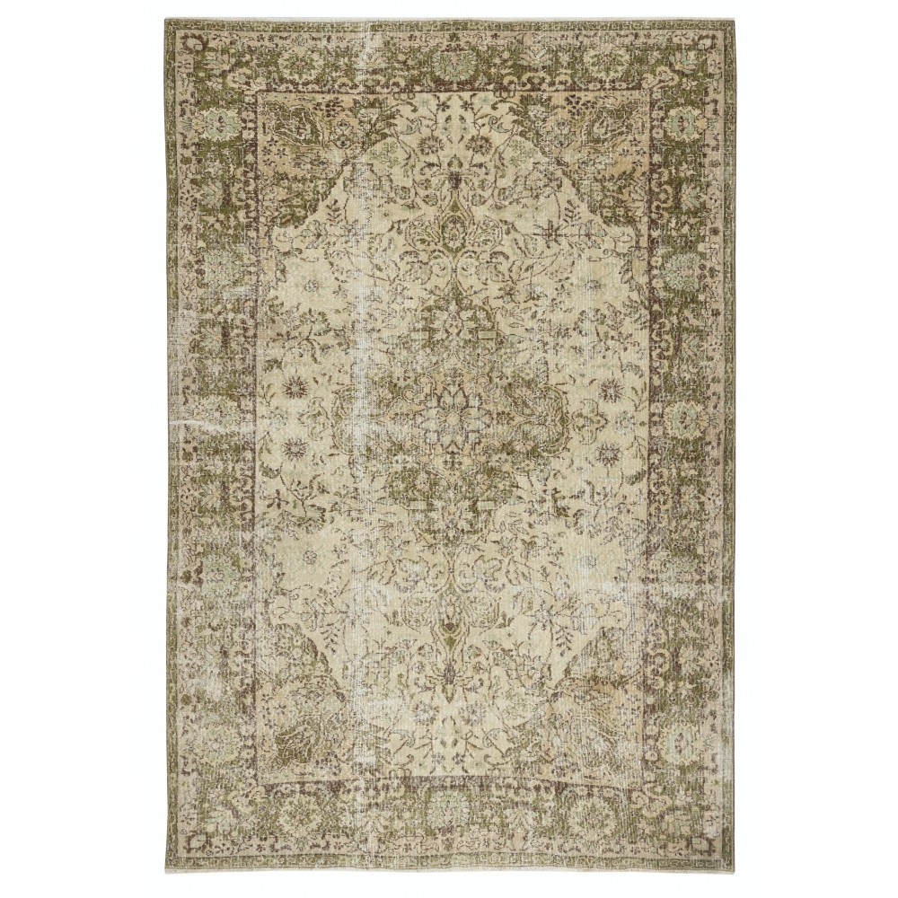 Vintage Turkish Handknotted Wool Rug. Rustic Area Carpet for Cozy Farmhouse Interiors