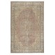 Vintage Turkish Area Rug. Hand-knotted Wool Carpet with Medallion Design