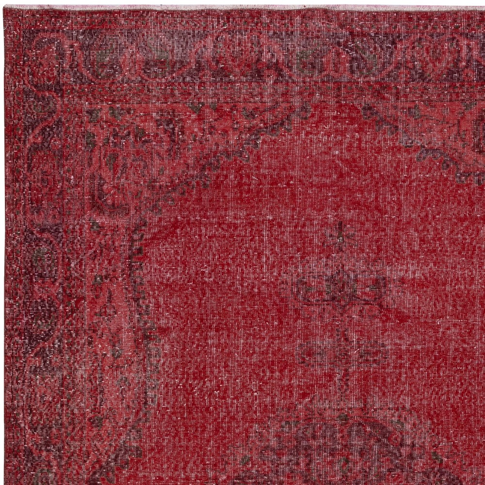 Vintage Red Wool Area Rug. Handmade Turkish Rug for Contemporary Spaces Vintage Red Wool Area Rug. Handmade Turkish Rug for Contemporary Spaces