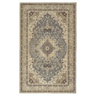 Vintage Turkish Wool Rug. Hand-Knotted Area Carpet for Country Farmhouse Decoration