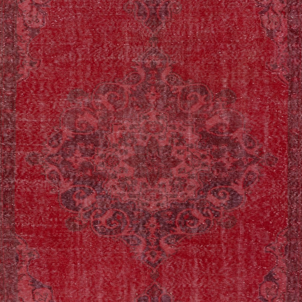 Vintage Handmade Wool Rug. Red Turkish Area Rug for Modern Home Vintage Handmade Wool Rug. Red Turkish Area Rug for Modern Home