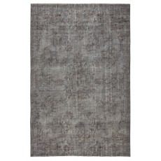 Gray Redyed Vintage Turkish Wool Rug. Handmade and Hand-Knotted Area Carpet for Modern Interiors