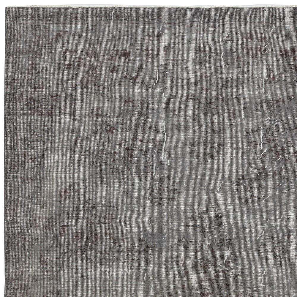 Gray Redyed Vintage Turkish Wool Rug. Handmade and Hand-Knotted Area Carpet for Modern Interiors Gray Redyed Vintage Turkish Wool Rug. Handmade and Hand-Knotted Area Carpet for Modern Interiors