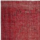 Modern Red Turkish Rug for Bedroom. Vintage Handmade Wool Area Rug for Living Room Modern Red Turkish Rug for Bedroom. Vintage Handmade Wool Area Rug for Living Room